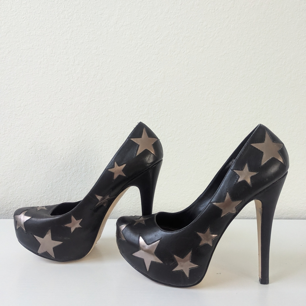 Aldo Black Heels with Star Design
